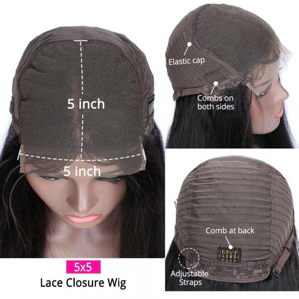 5X5 HD lace closure wig Straight